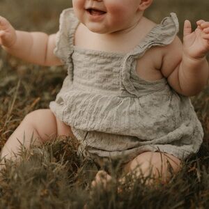 9 months Carter’s sage green dress/onesie ruffles